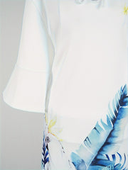  Bird & Leaf Print Maxi Dress