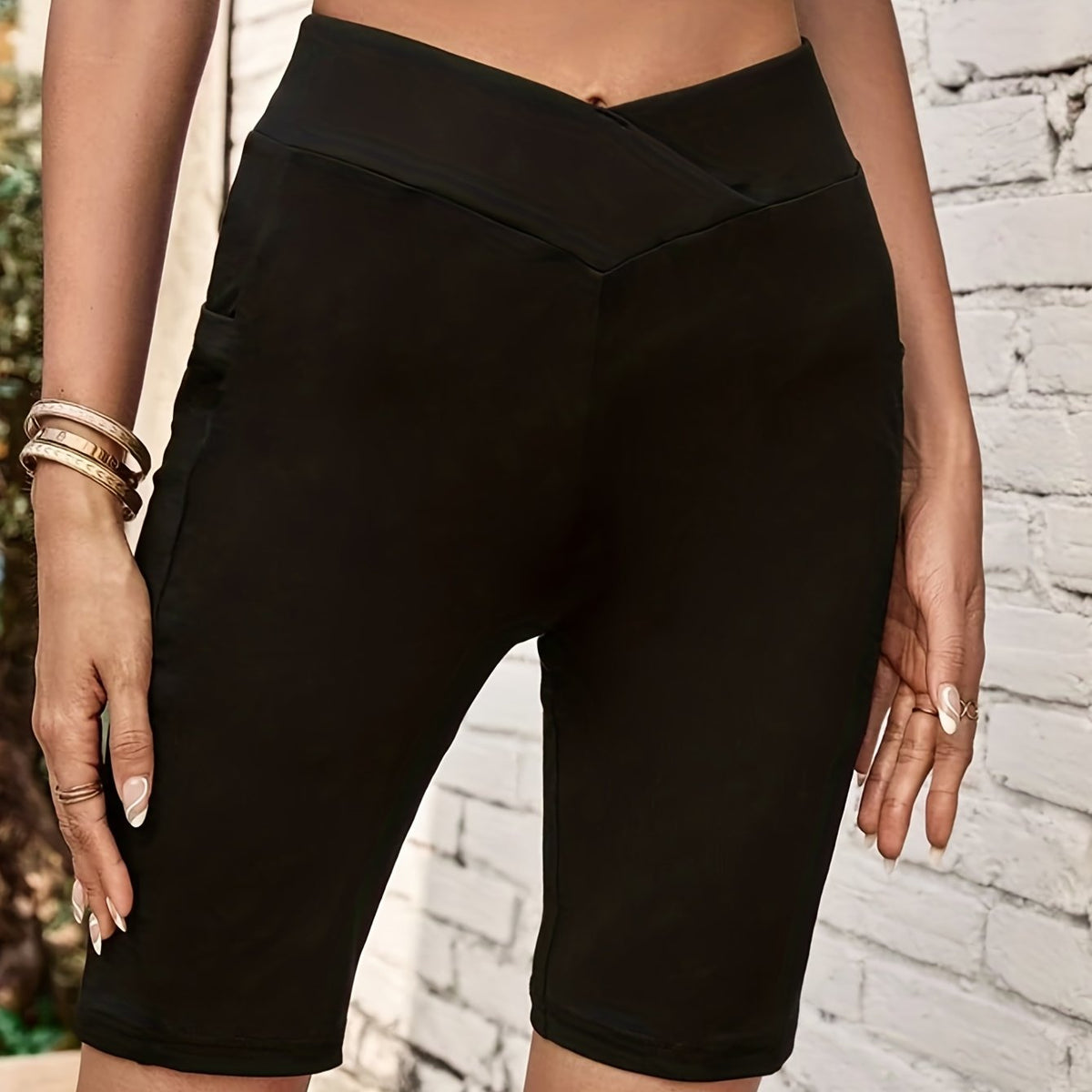  High Rise Waist Skinny Shorts