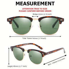 Metal Semi Rimless Sunglasses Vintage Punk UV400 Sunshade Eyeglasses