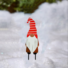 Metal Faceless Santa Claus Garden Stake Yard Art Outdoor Decoration