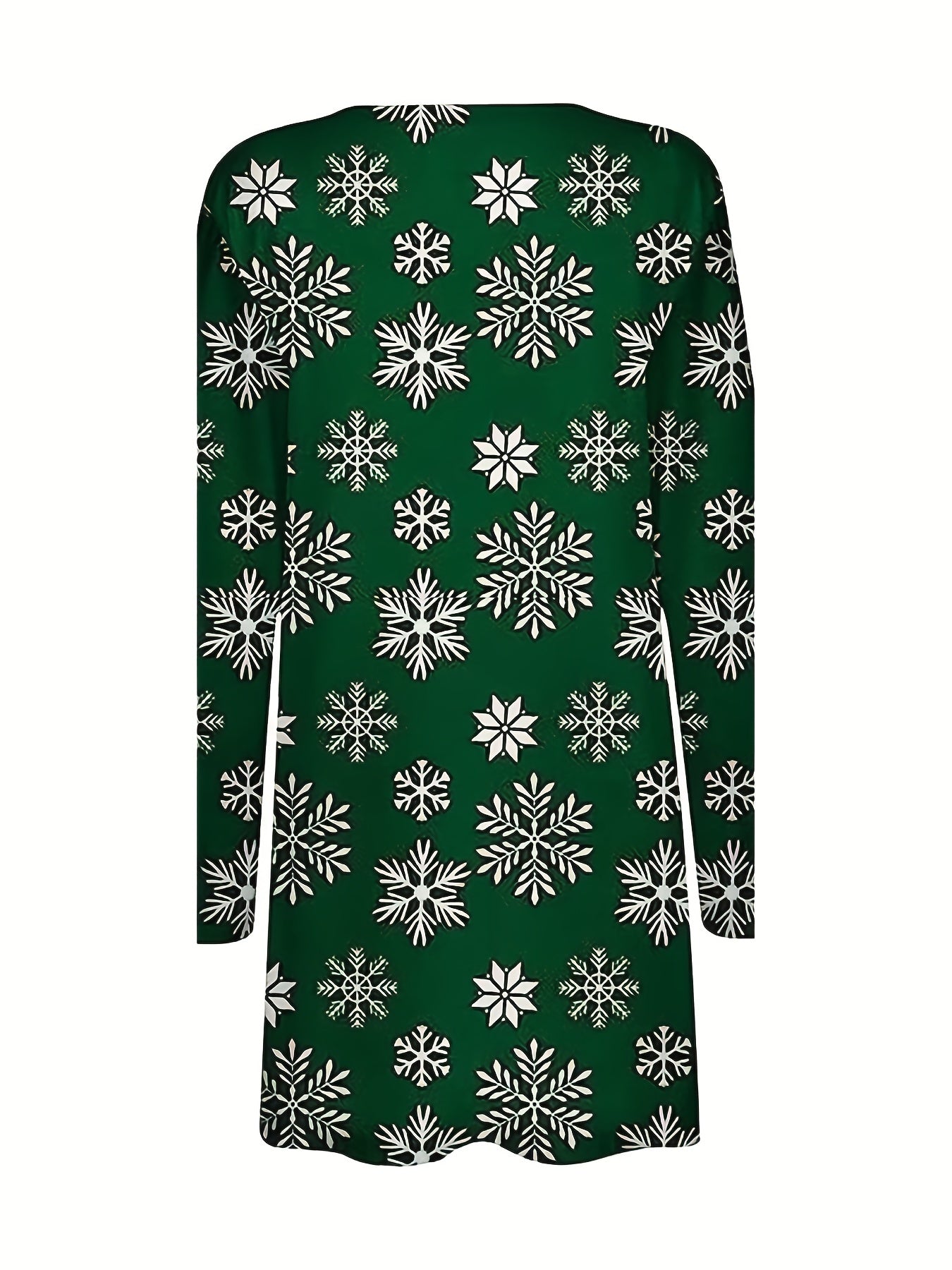  Christmas Cardigan Women's Plus Snowflake Print Cardigan
