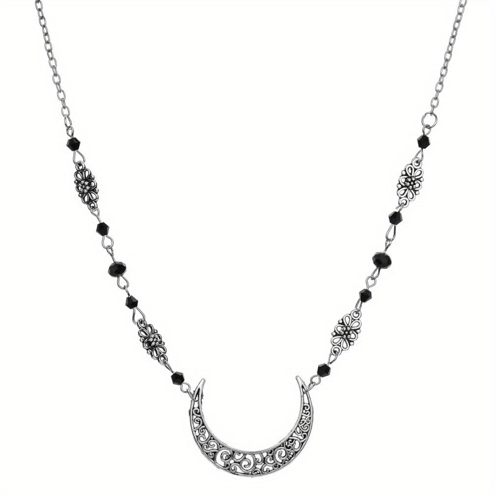 Retro Snake Headband & Moon Necklace Set