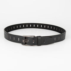 Casual Men's PU Leather Belt with Wide Stitch Buckle