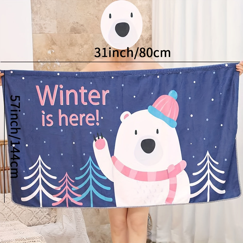 Cartoon Print Bath Towel Skirt for Adults Sauna Beach Gym Travel Nightwear
