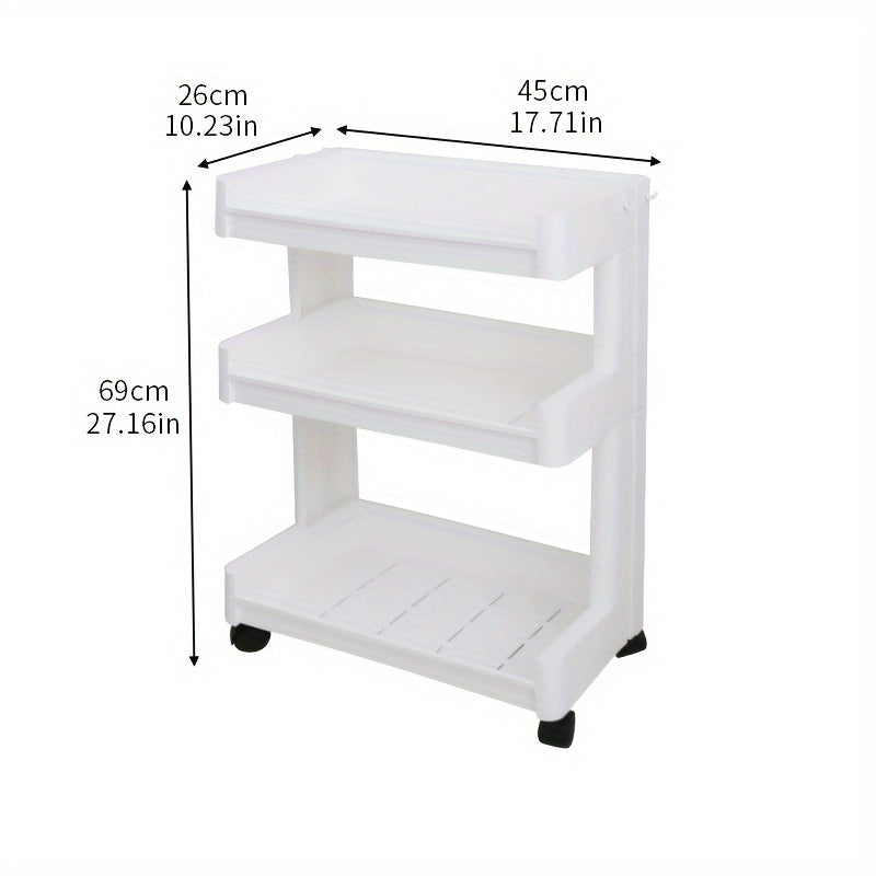 Plastic Storage Rack with Wheels for Snacks Toys and Sundries