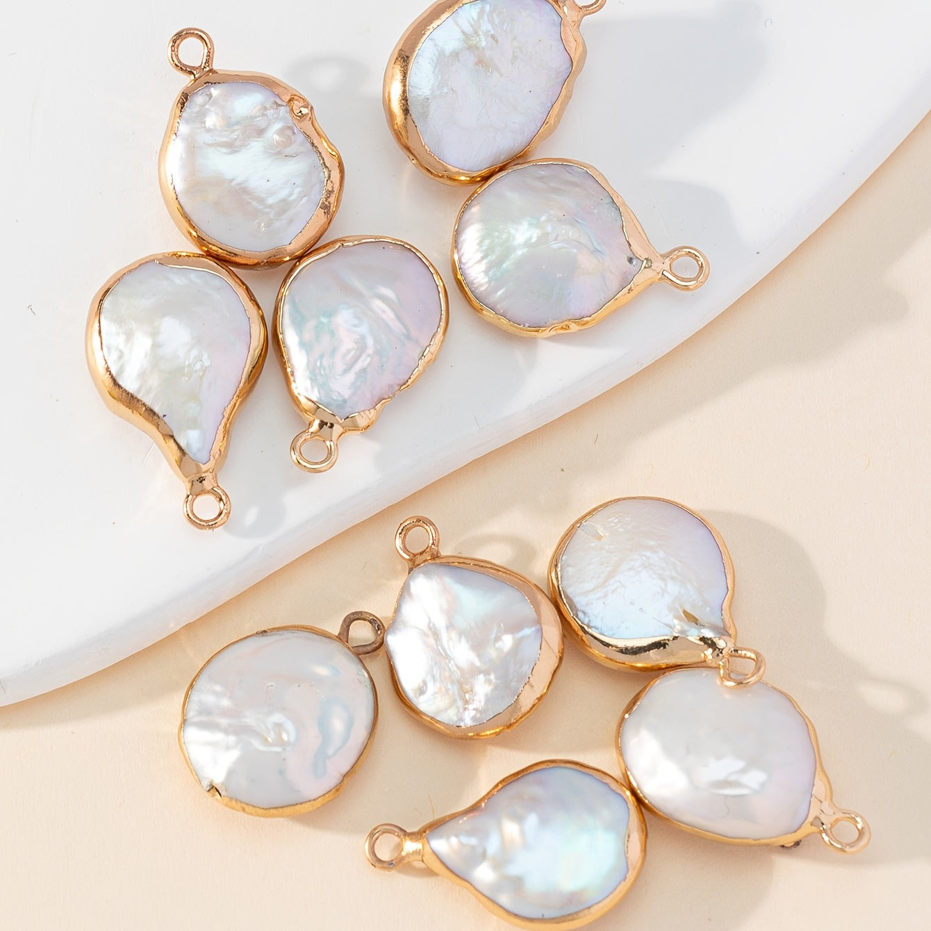 DIY Baroque Golden Trim Single Hanging Pearl 1pc Hand Craft