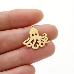 5PCS Stainless Steel Octopus Charms For DIY Jewelry Making