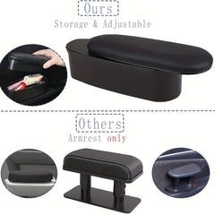 PU Leather Car Armrest Adjustable Support Elbow Wrist Rest Pad