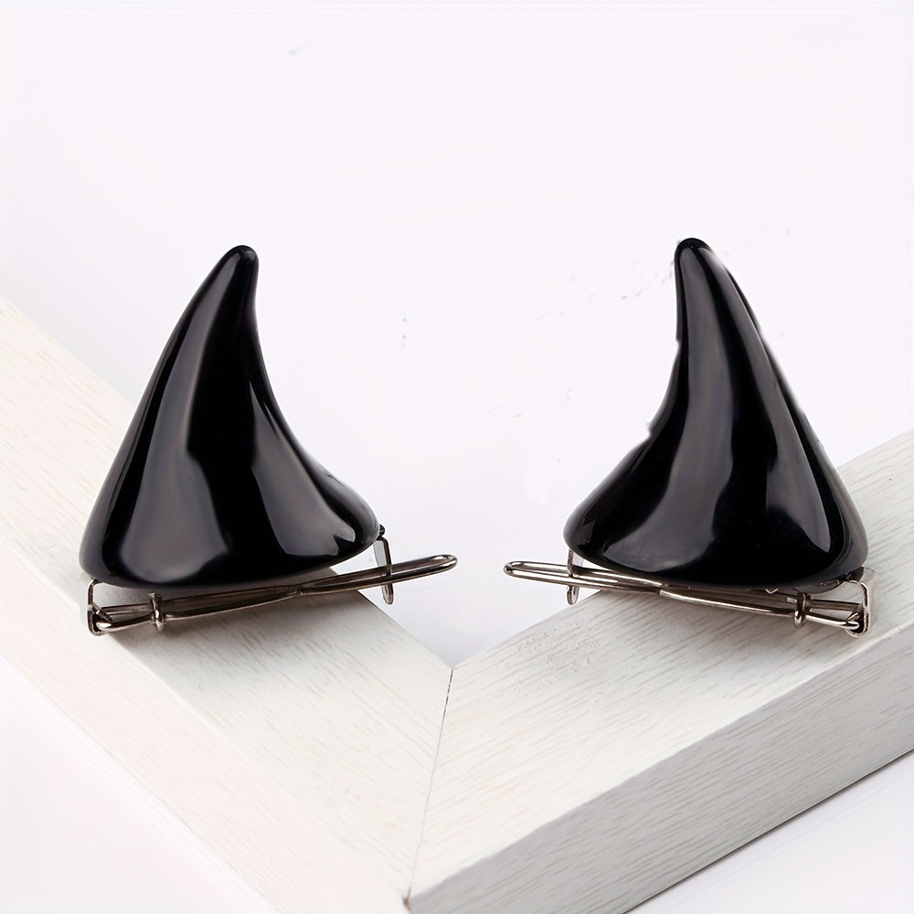 Resin Devil Horn Shaped Hair Clip for Halloween Party