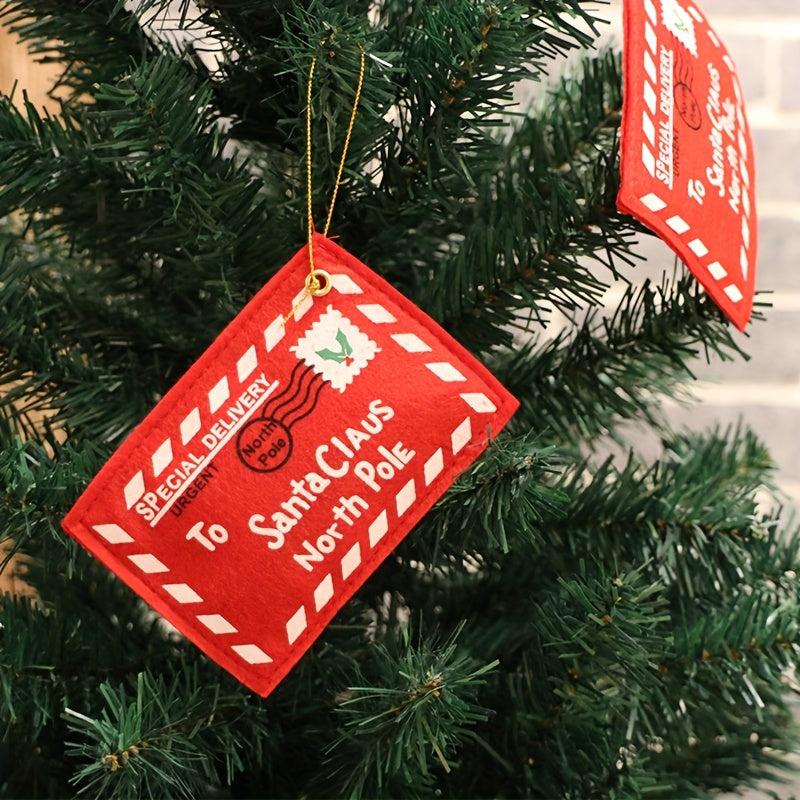 Christmas Felt Envelope Pendant Red Gift Bag
