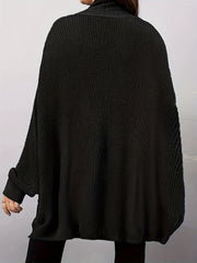  Solid Bat Sleeve Open Front High Stretch Cardigan