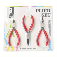 3pcs Jewelry Making Pliers Set DIY Tools Needle Nose Round Nose Diagonal Pliers