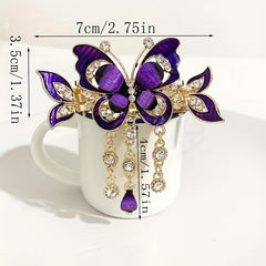 Butterfly Hair Claw Rhinestone Tassel Head Jewelry Hair Accessories