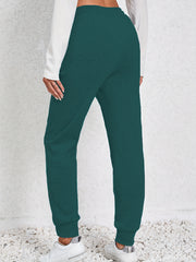  Sports Pants Women's Plus Solid Elastic Drawstring High Stretch Jogger