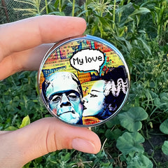 Mini Portable Pill Case with 3 Compartments Unique Horror Monster Love Design