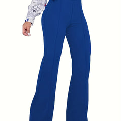  High Rise Slim Fit Flared Leg Trousers