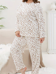  Leopard Print Flannel Pajama Set for Women
