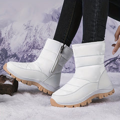Women's Non-slip Zip Snow Boots Winter High Top Hiking