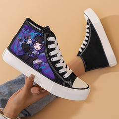 Anime Girl Pattern Lightweight High Top Canvas Sneakers