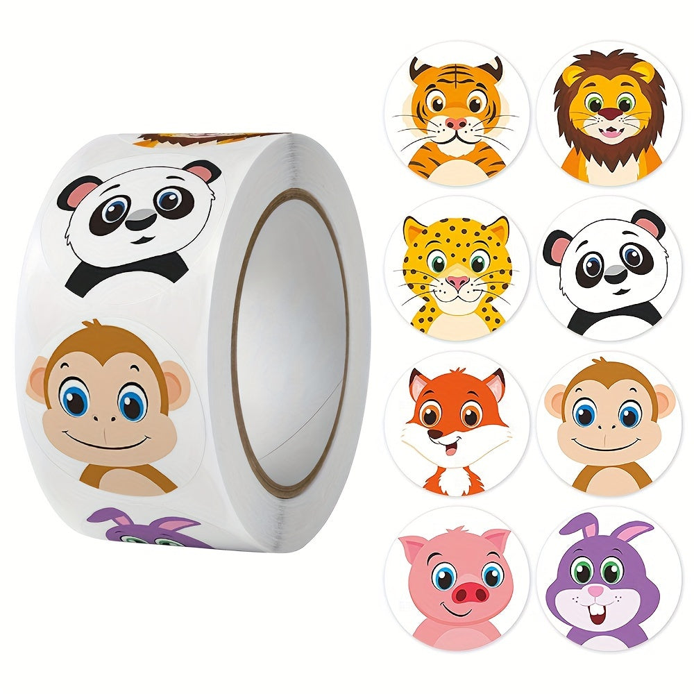 500pcs Cute Animal Stickers for Teachers, Red Flower Reward Stickers