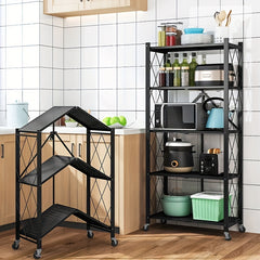 Folding Storage Rack w/Wheel, Floor Layer, Kitchen Cart, Household Supplies