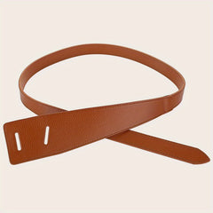 Knotted PU Leather Belt Casual Wide Coat Dress Girdle For Women