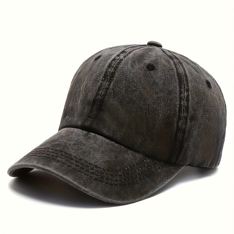 Washed Cotton Baseball Cap Sun Protection Hat Adjustable Size