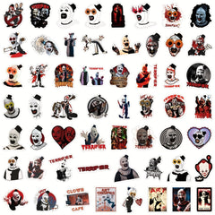 55 Terrifier Cartoon Sticker Pack for Laptops Water Bottles