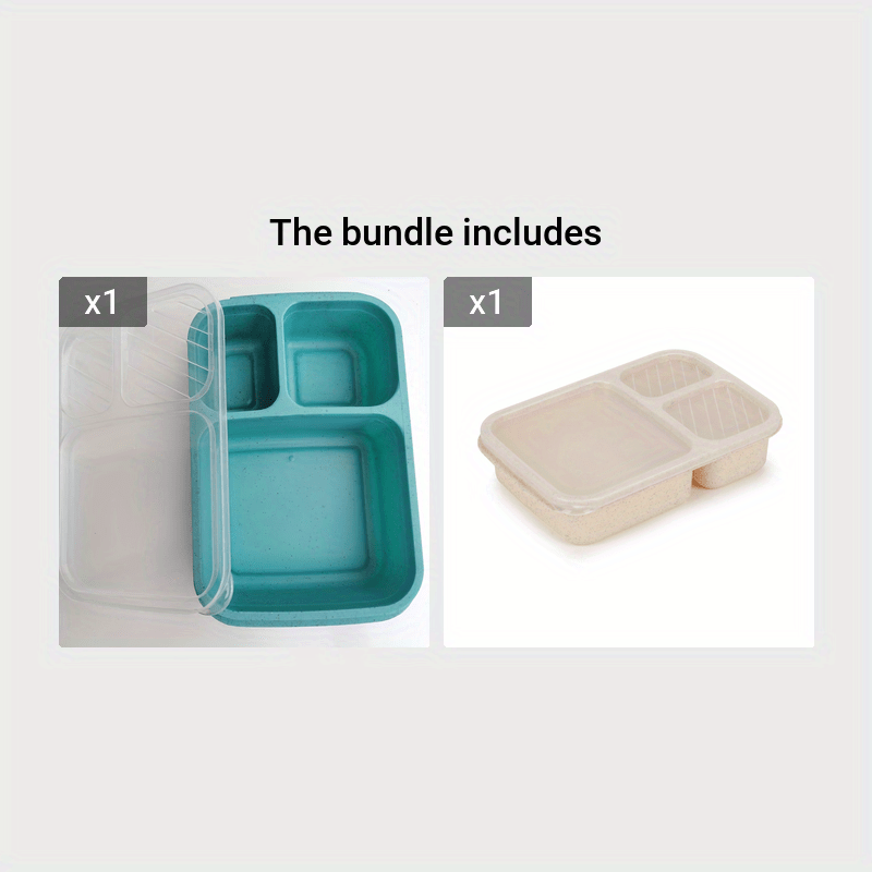 Fresh Keeping Bento Box 3 Grid Lunch Container for Outdoor Camping