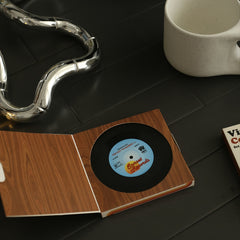 6pcs Vinyl Record Coasters Absorbent Retro Style Home Decor