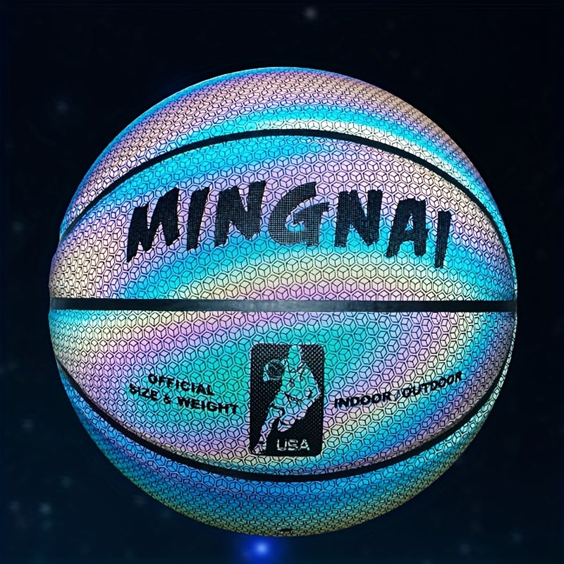 Reflective Basketball for Night Games Glows in Dark