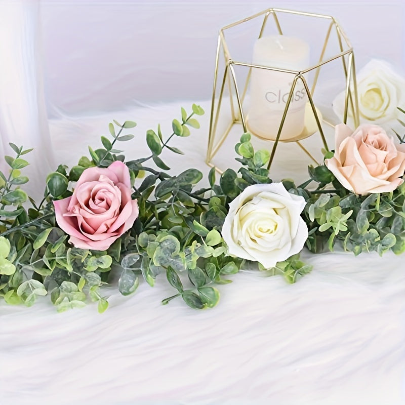Artificial Eucalyptus Wreath Green Vine for Wedding Background Arch Wall Decor