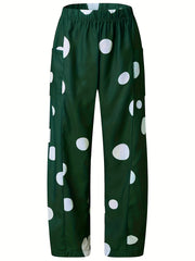  Polka Dot High Waist Wide Leg Pants