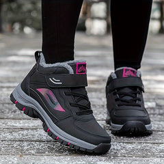 Outdoor Hiking Boots Hook & Loop Fastener Lace-up Thermal Sports Shoes