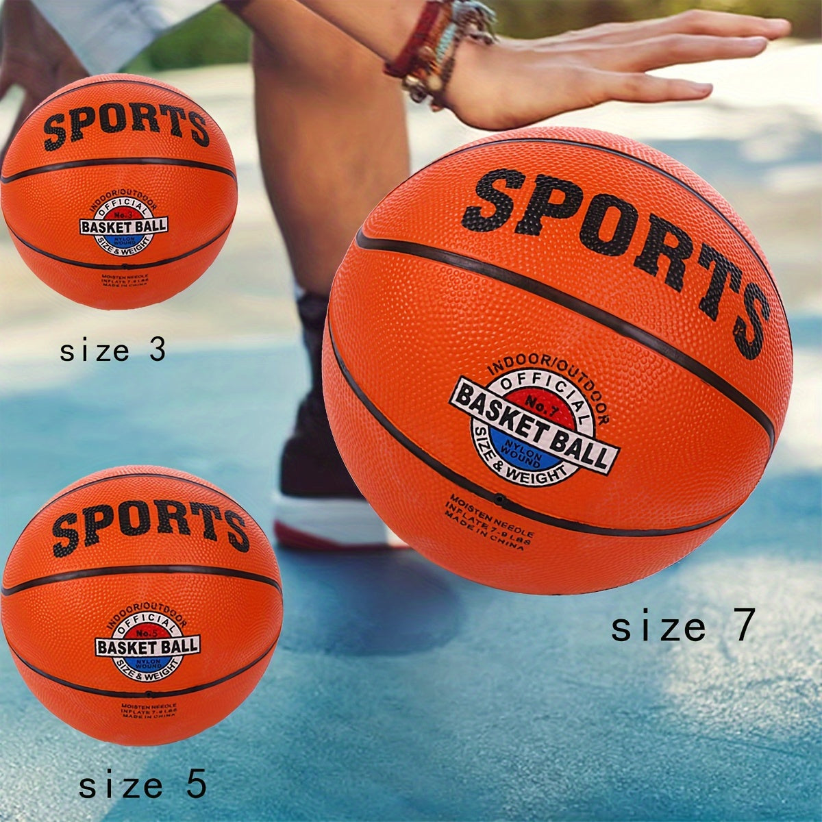 Rubber Basketball Size 3 5 7 Competition Training