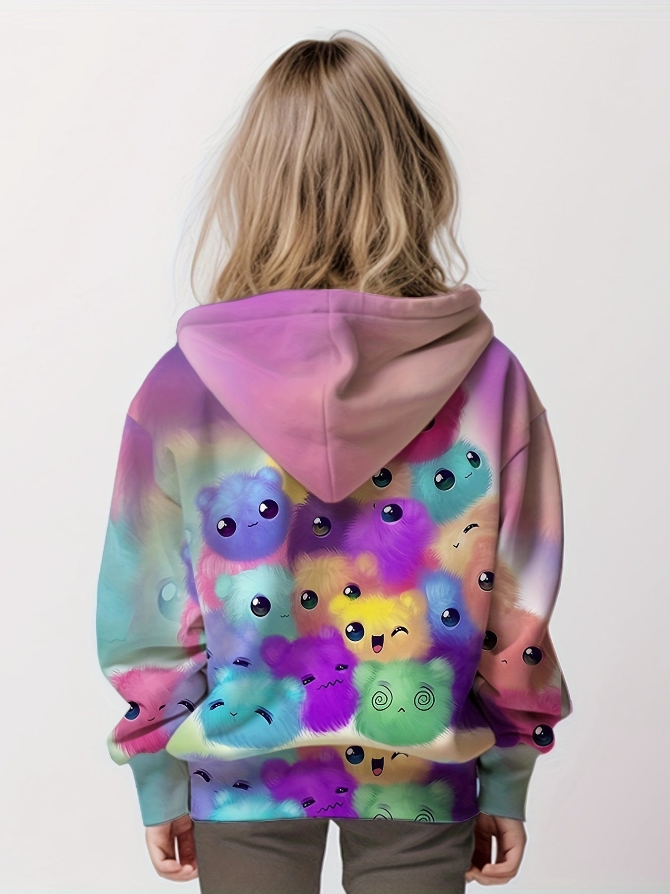 Rainbow Spirits Graphic Hoodie Girls Comfy Pullover Spring Fall Gift