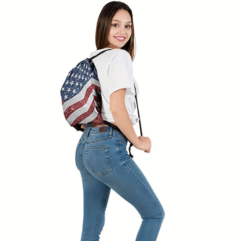 Independence American Flag Bag Backpack Outdoor Sports Bag