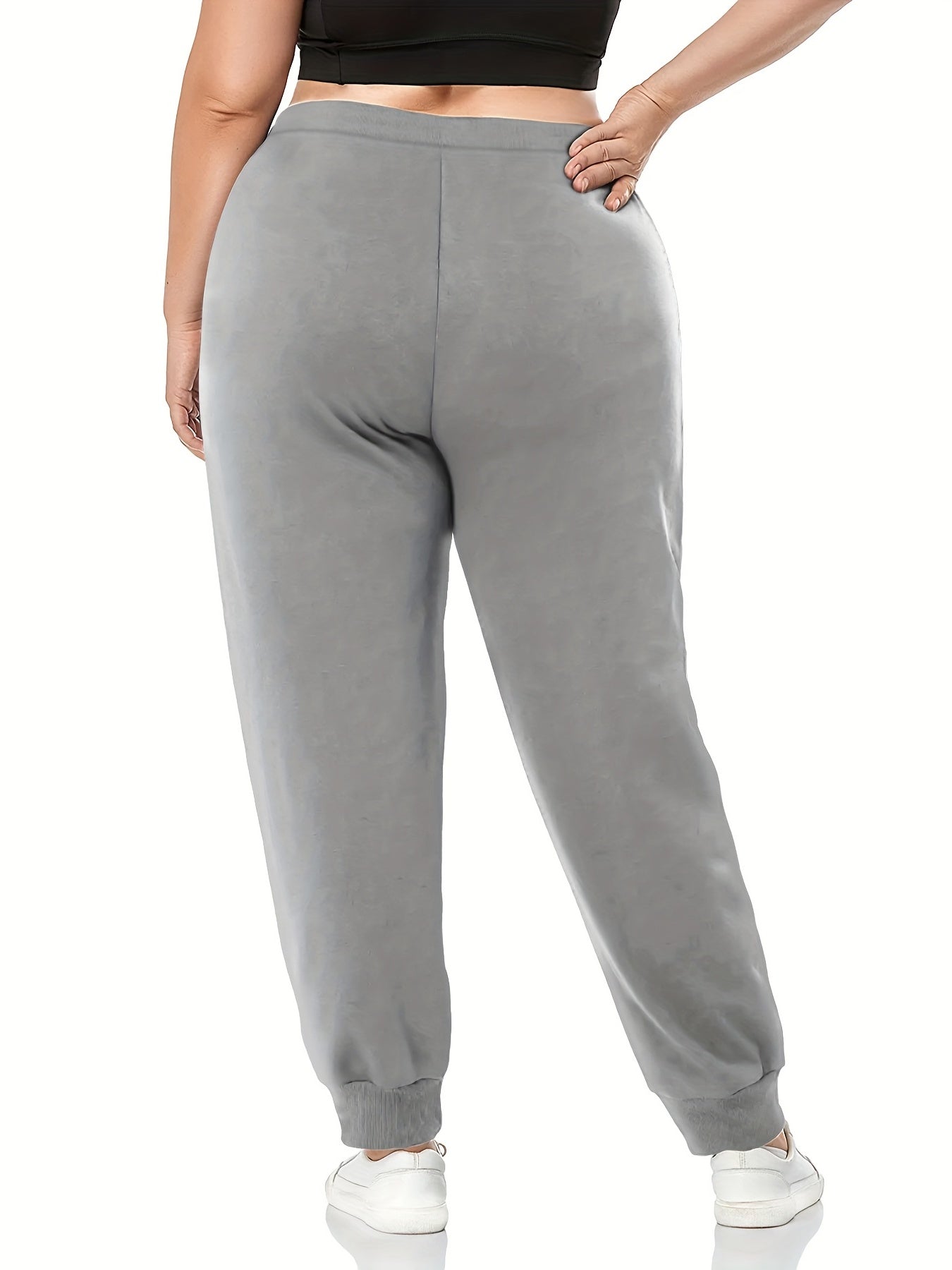  City Name Print Drawstring Sweatpants Women's Plus