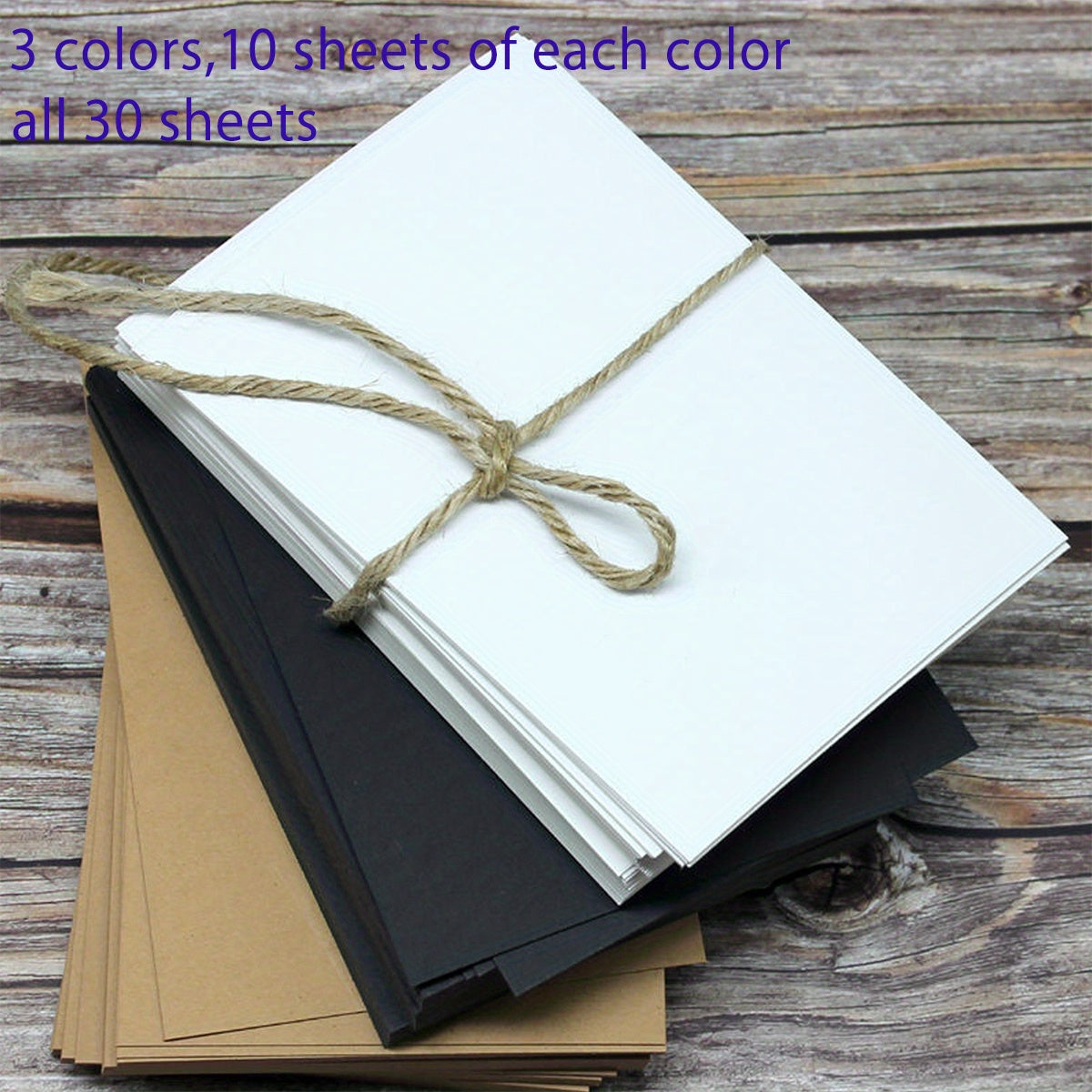 30pcs 3-Color Blank Greeting Cards Postcards Set DIY Note Paper Index Cards