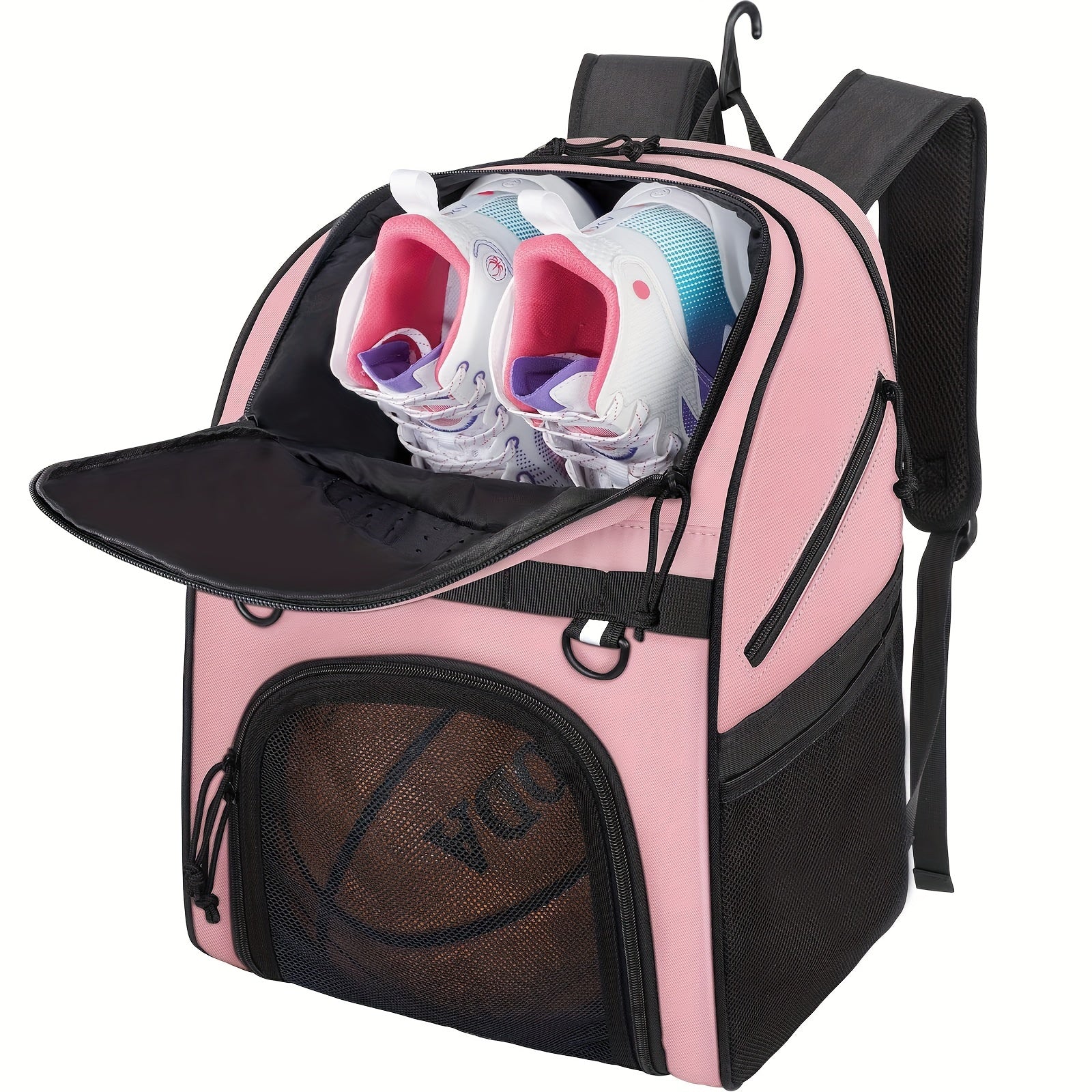 Large Capacity Basketball Backpack with Ball and Shoe Compartment