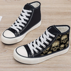 Skull Print Plush Lined Chunky Sneakers