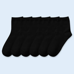 6 Pairs Solid Crew Socks for Women