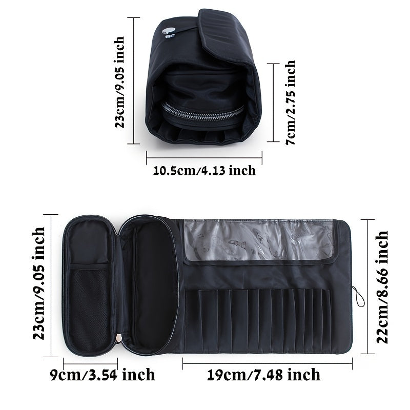Cosmetic Organizer Roll Up Bag Makeup Brush Storage