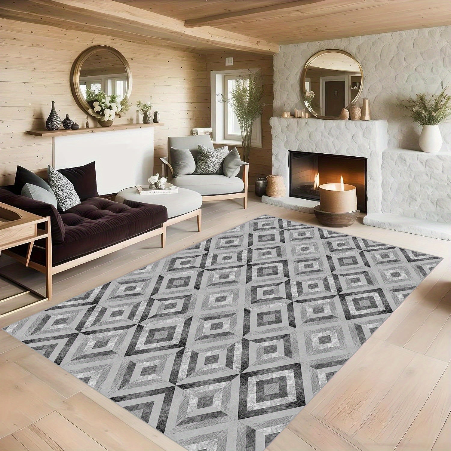 Quadrilateral Carpet for Any Space Anti Slip Easy to Clean
