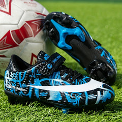 Unisex Kids Teen Soccer Cleats AG Shoes Hook And Loop Fastener