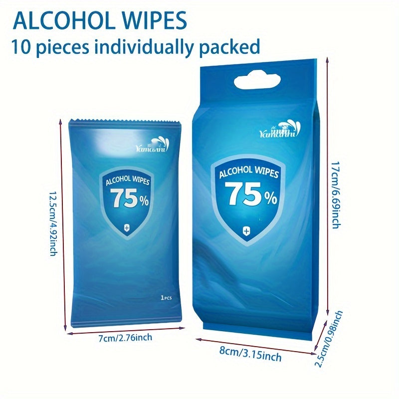 10pcs Alcohol Wet Wipes Disinfectant Portable Hygiene Paper