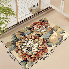 Vintage Floral Living Room Carpet Loop Velvet Non-slip Stain Resistant Rug