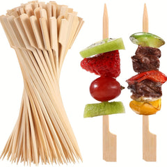 Bamboo Skewers 200 PCS for Appetizers Cocktail Picks Fruit Kababs