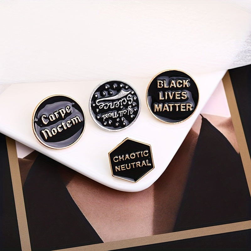 Cartoon Letter Alloy Pin Creative Unisex Pin Clothes Bag Accessories