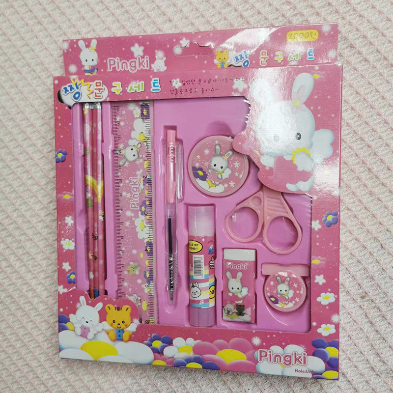 Student Stationery Set - 9pcs Pencil Combination - Birthday Gift